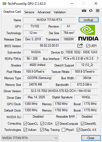 2x NVIDIA Titan RTX Graphics Cards - 24GB GDDR6 - (included NVLink adaptor) - 第 17/17 張圖片