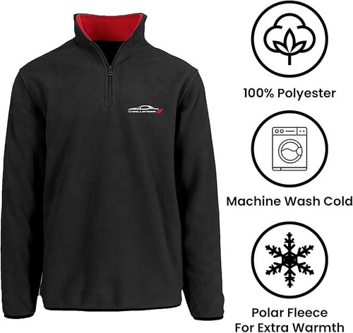 JH DESIGN GROUP Men’s Dodge Challenger Quarter Zip Fleece Sweatshirt Jacket - Picture 6 of 14