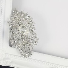 Wedding Bridal Silver Flower Crystal Party Hair Piece Head Comb Accessories