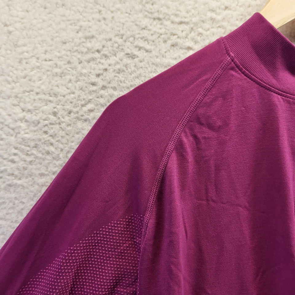 Задняя рубашка женщин большой фиолетовый 1/4 молнии пуловер работает велосипед Топ движения - Изображение 2 из 4
