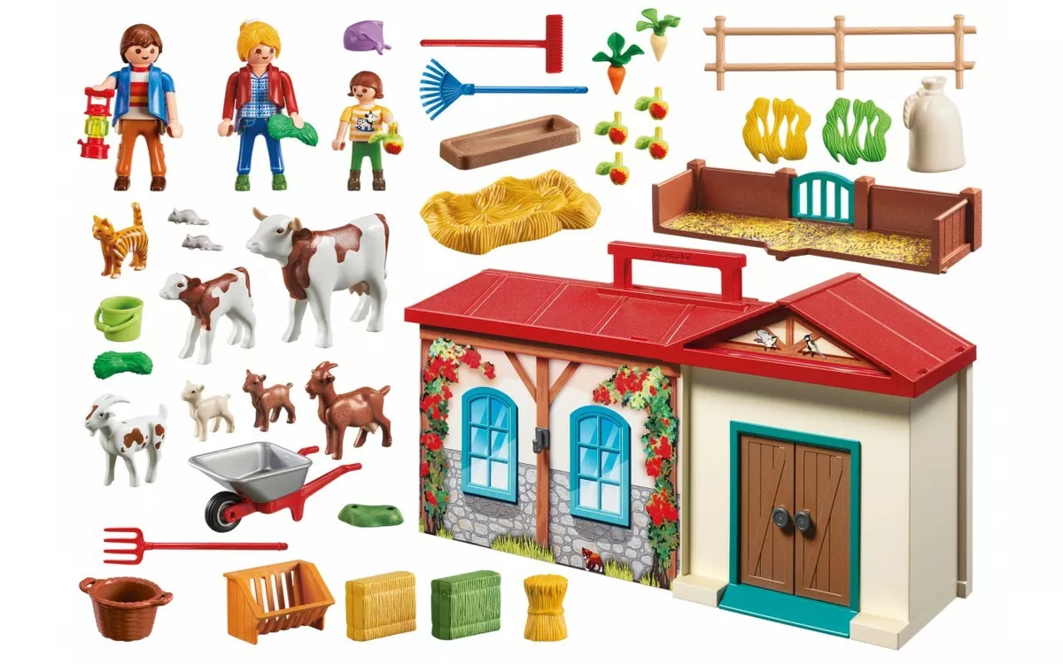 Playmobil Country Ferme transportable 4897 étable grange animaux