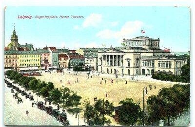 S01-4631, *LEIPZIG, AUGUSTUSPLATZ, NEUES THEATER, 100-YEAR-OLD POSTCARD