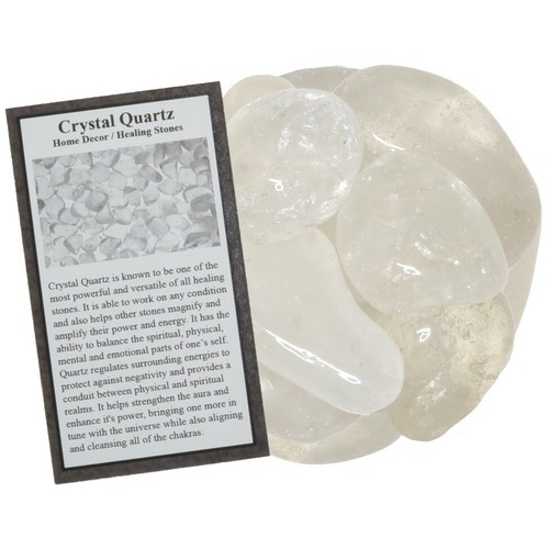 1 lb Crystal Quartz Tumbled Stones - Grade 2 - XLarge - 1.75" to 2" Avg. - Picture 4 of 5