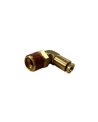 1/4'' Tube O.D. x 3/8'' MNPT Heavy Duty Brass 90° Swivel Elbow Push-In Connector
