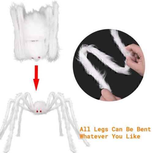 Groß Riesen Spinne Tarantula Plüsch Halloween Deko Geisterhaus Horror 150CM weiß - Bild 15 von 16