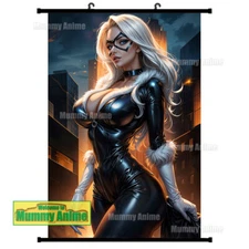 Art Poster Black Cat Print HD Wall Scroll Anime Painting 60x90cm Room Decor 001