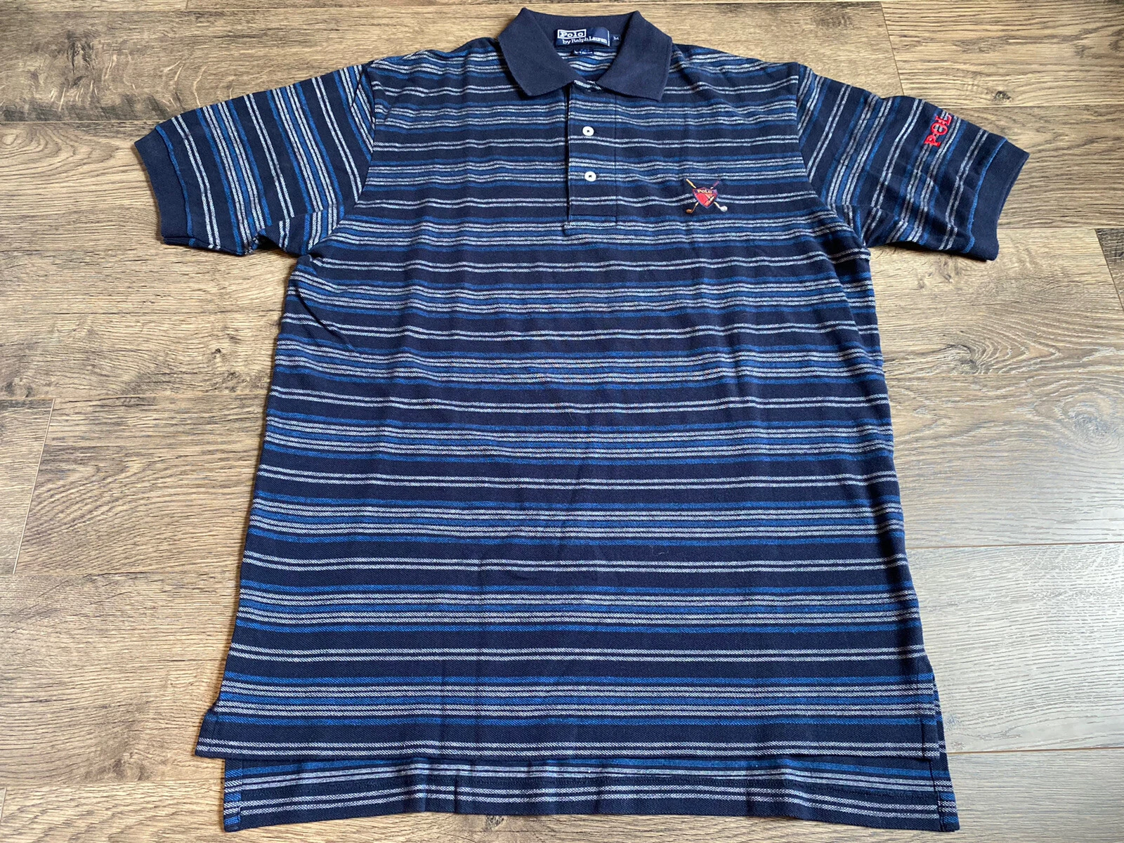 NWOT Men Polo Ralph Lauren Polo Short Sleeve Embroidered Logo Sleeve Cotton SZ M