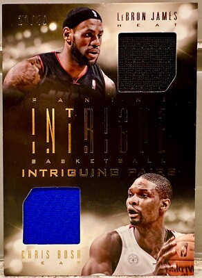 JERSEY #! 2013-14 Panini Intrigue LeBron James/Bosh 23/49! HEAT GAME WORN JERSEY