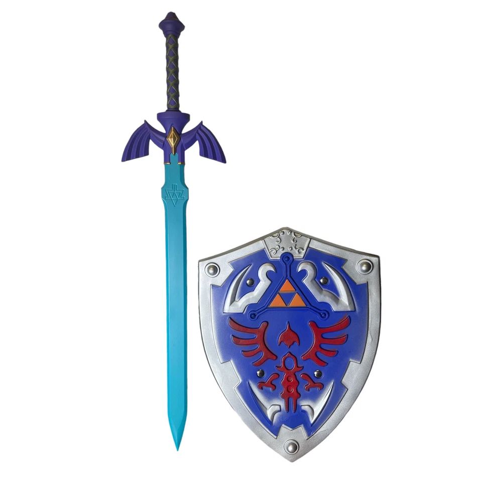 Legend of Zelda Link Hylian Master Skyward Espada + Escudo Espuma PU Utilería Disfraz Juguete Foto 3 de 4