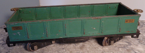 1927-39 VINTAGE PREWAR LIONEL STANDARD GAUGE #512 GREEN GONDOLA - Picture 5 of 7
