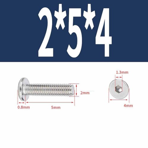 Flat Countersunk Inner Hexagon Socket Head Screws A2 Stainless Steel M2 M2.5-M8 - Picture 10 of 97