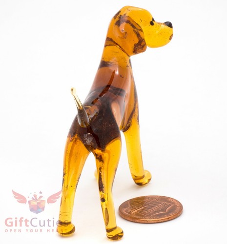 Art Blown Glass Figurine of the Hungarian or Magyar Vizsla dog - Picture 5 of 8