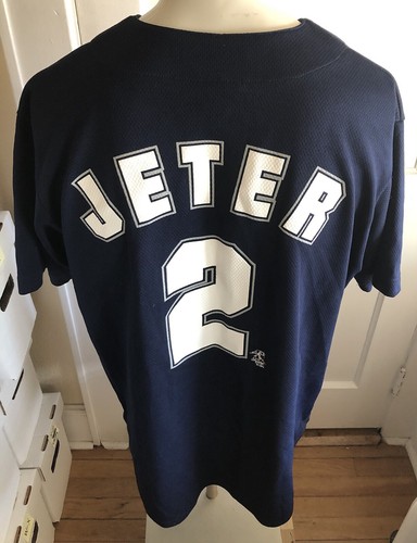 Derek Jeter 2 Button Jersey True Fan TrueFan TF NY Yankees Baseball MLB Large - Picture 5 of 10