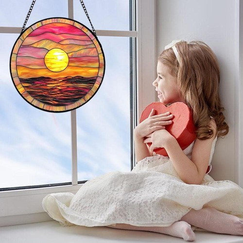 Sun Mountain Buntglas Fenster hängend Sonnenfänger Acryl Garten Veranda D1N1 - Bild 7 von 14