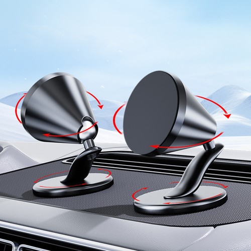 Magnetic Mobile Phone Stand Aluminum Alloy Adjustable Angle for Car Dashboard - Zdjęcie 5 z 12