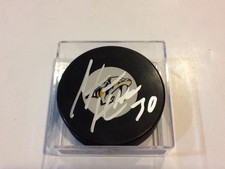 Carter Hutton Signed Nashville Predators Hockey Puck Autographed b
