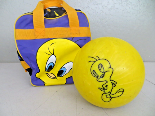 Brunswick Tweety Bird Bowling Ball 8 Pounds Warner Bros Vintage with Bag