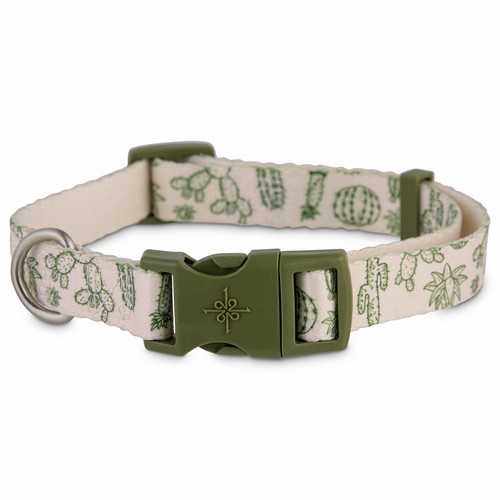Good2Go Cactus-Print Dog Collar, Large, White