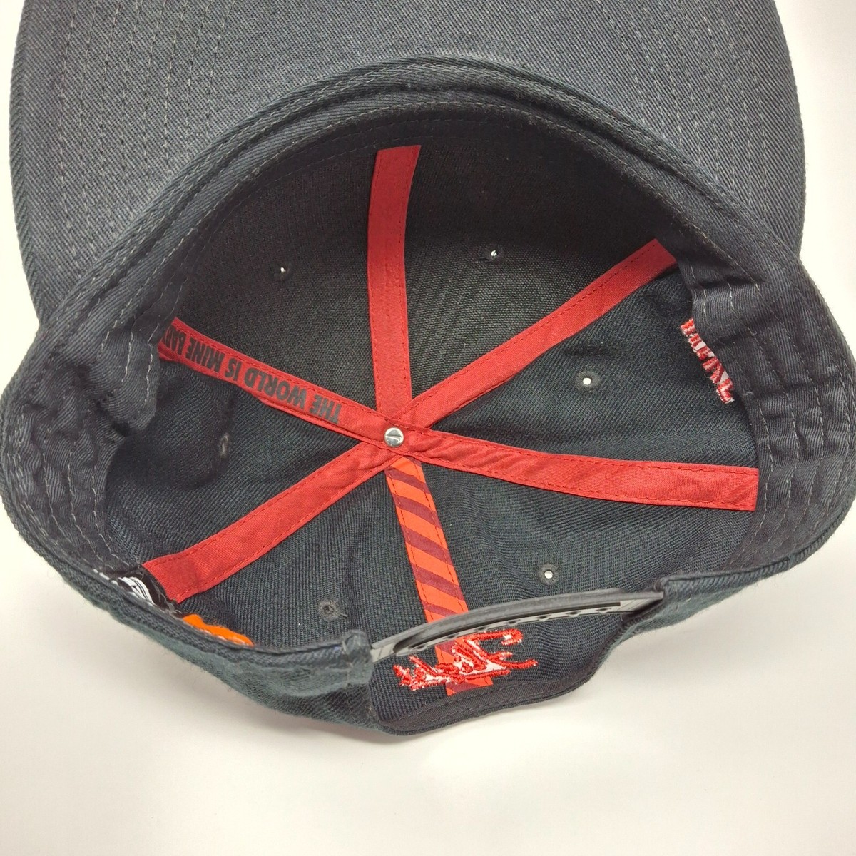 Nike Penny Flight Hat Cap Snapback Black Red Logo Wool Blend