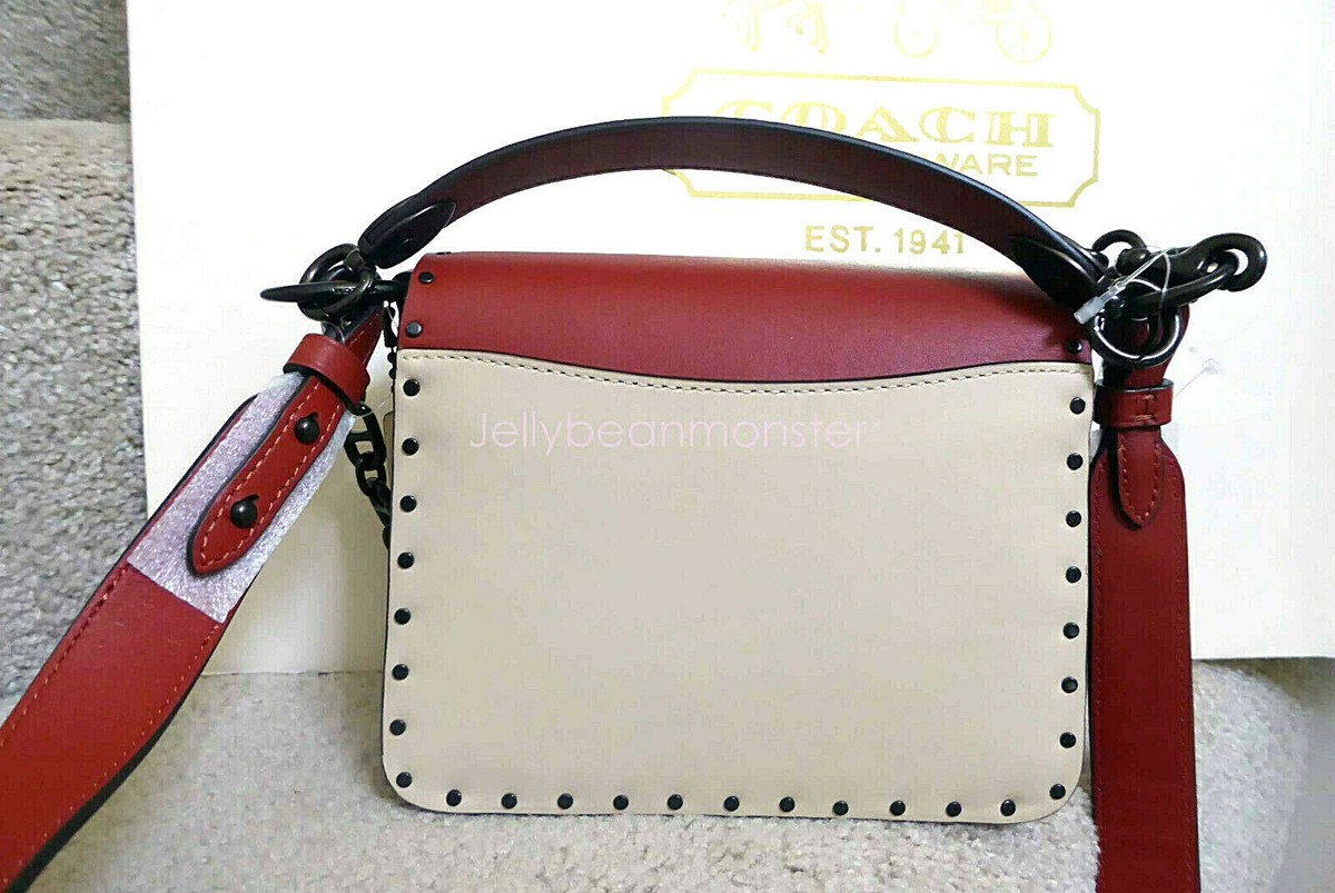 COACH ミニバッグ COACH 2661 Beat 18 Colorblock Leather Shoulder Bag Crossbody Red