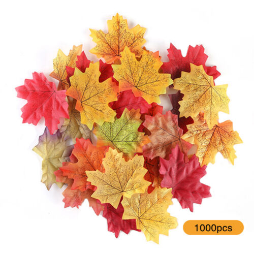 UP 1000PCS Artificial Fall Silk Leaves Wedding Autumn Maple Leaf Party DIY Decor - Picture 9 of 13