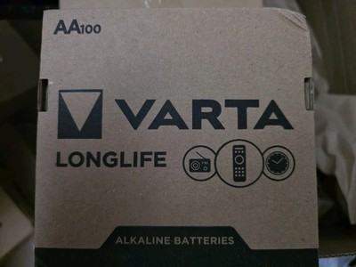 Varta Longlife AA Batteries 100 Pack, Alkaline Double A Battery SHIPS FREE