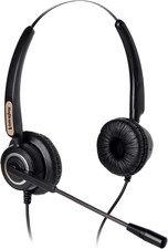 Corded RJ9 Phone Headset Binaural with Noise Canceling Microphone ONLY for Cisco