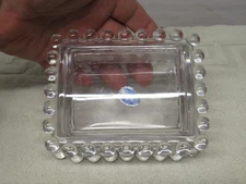 VTG Imperial Glass Candlewick Clear Cigarette/Trinket Box Glass Dish & Lid/Cover