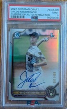 Jacob Misiorowski 2022 Bowman Chrome Draft Autograph Refractor /499 PSA 9