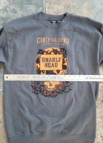 Grateful Dead GNARLY HEAD Sweatshirt Wine Gray Long Sleeve Adult Size Small NWOT - Picture 2 of 6