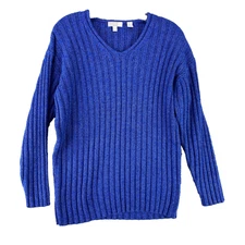 Esprit Sweater Women’s Small Blue Knit Cotton Blend 3/4 Sleeves Vintage