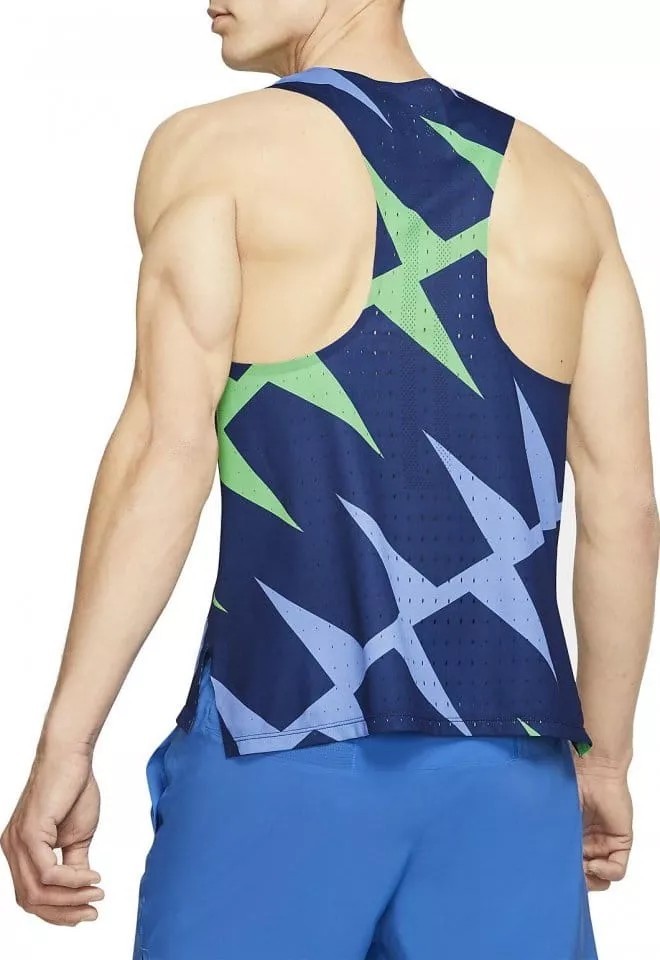 Mens Nike Aeroswift Pro Elite Running Singlet (Blue/Green