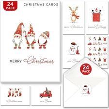 Boxed Christmas Cards Assortment,Elegant Icons (8 Designs, 24 Cards with Envelo