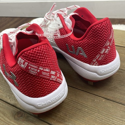 Under Armour NWOT Glyde 2 MT Softball Cleats White Red Size 9 - Picture 5 of 7