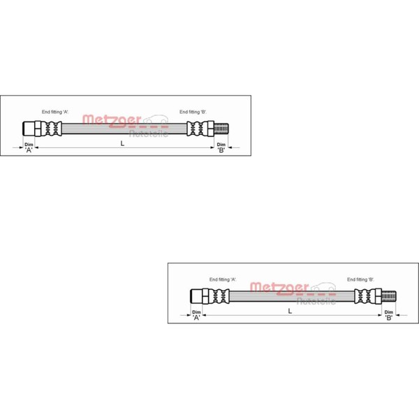 2X Metzger Bremsschlauch Links Rechts FüR Bmw Z3 Roadster E36 3Er Cabriolet-image