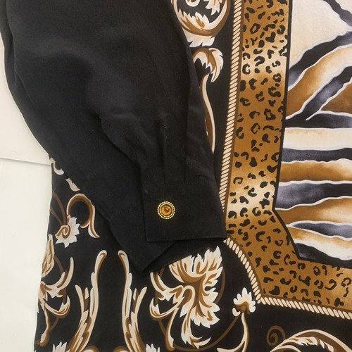 Vintage Diane Gilman Damen Bluse Übergröße 2X 100 % Seide Barock Animal Print - Bild 3 von 11