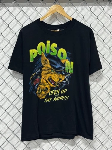 Poison Open Up and Say Ahh Band Concert Tour Te 1980s vintage concert t-shirt, vintage, size XL, single stitch, B+ condition