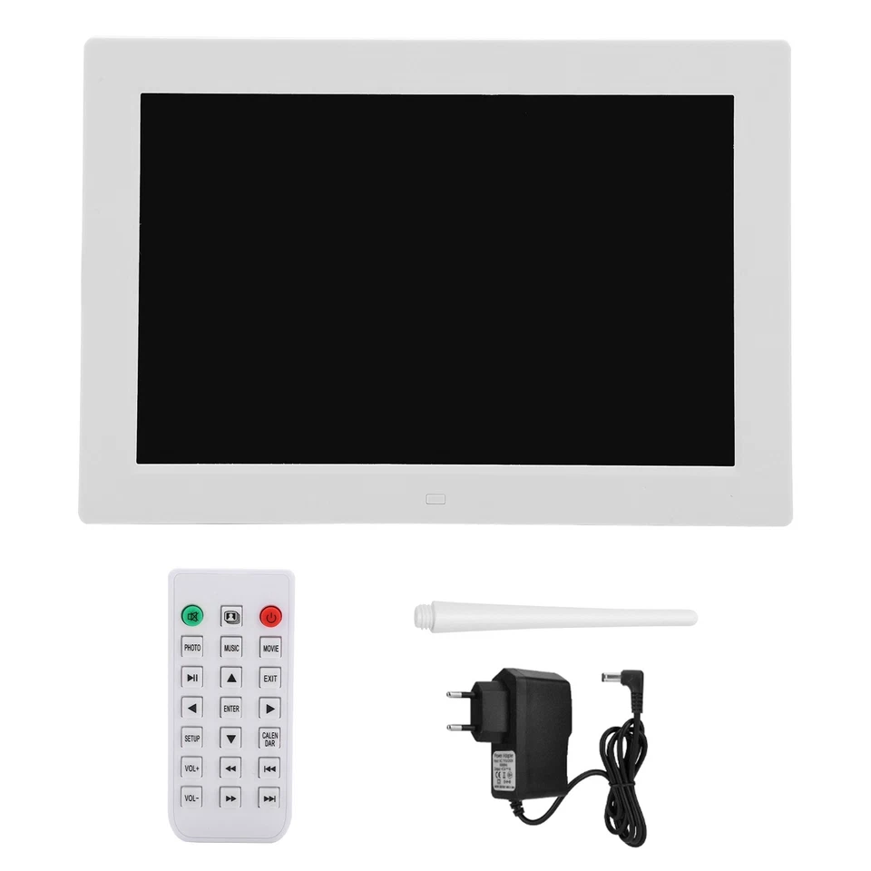 (White) 100‑240VEU12 Inch Digital Picture Frame With HD 1280X800 Resolution OH - Image 4 of 4