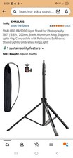 SMALLRIG RA-S200 Light Stand for Photography, 78.7" / 6.6ft / 200cm, Black, Alum