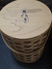 Enfriador de canasta de madera bronceada Mr. Peanut de Peterboro Basket Company