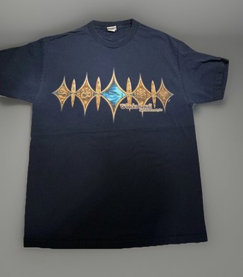 Y2K Gecko Hawaii Navy Blue Tribal Shirt Size Large