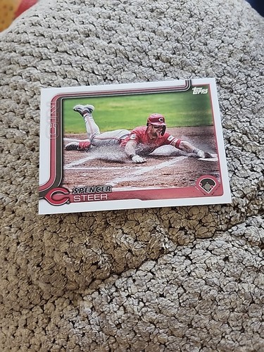3) 2025 Topps Series 1 - Spencer Steer #37 - Picture 2 of 3