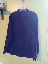 Pirate Or Scottish Mens Long Sleeve Shirt Size Large Black.