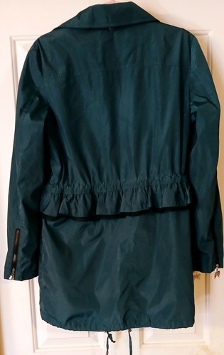 Betsey Johnson Anorak Rain Coat Peplum Teal - Medium - Picture 3 of 6