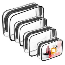 Clear Makeup Bag,Portable Travel Toiletry Bags with Zipper, TSA Approved Clea...