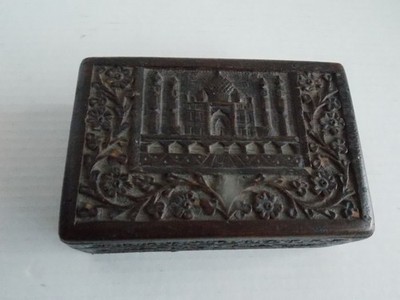 Antique Anglo Indian Walnut Wooden Taj Mahal Trinket Jewelry Case Box 6''