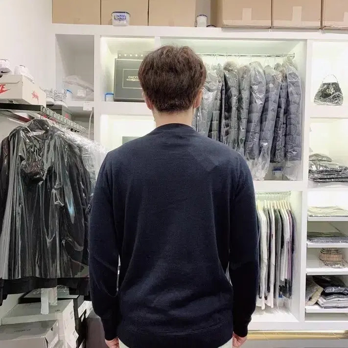 Stone Island Wappen Navy Knit Sweater