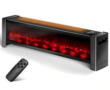 Baseboard Heater with Fireplace - 1500W Electric Fireplace Heater with Realis...