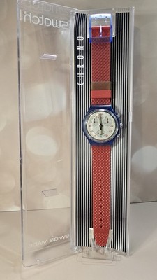 Vintage1992 Swatch Watch “JFK” CHRONO SCN103 37mm w/case & papers