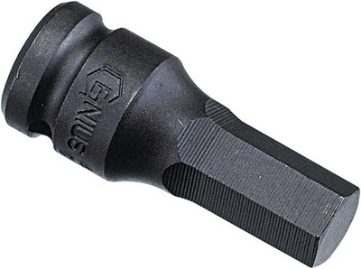 Genius Tools 3/8'' Drive 14mm Hex Impact Bit, 2.36'' Length, Cr-Mo 